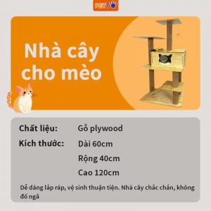 Nhà Cây Cho Mèo 2 Tầng CH005 (1)