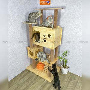 Nhà cây cho mèo 3 TẦNG ĐỘC ĐÁO giúp mèo giảm stress CH003 (1)