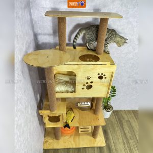 Nhà cây cho mèo 3 TẦNG ĐỘC ĐÁO giúp mèo giảm stress CH003 (1)