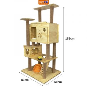 Nhà cây cho mèo 3 TẦNG ĐỘC ĐÁO giúp mèo giảm stress CH003 (1)