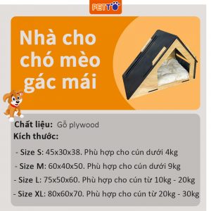 Nhà cho chó - Nhà gỗ cho chó mái thái hiện đại