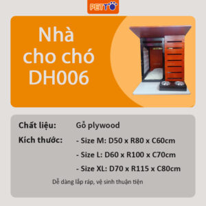 Nhà cho chó bằng gỗ PETTO nhà chó NGOÀI TRỜi siêu xinh BẢO HÀNH 1 NĂM chịu được thời tiết khắc nghiệt tốt DH006 (1)