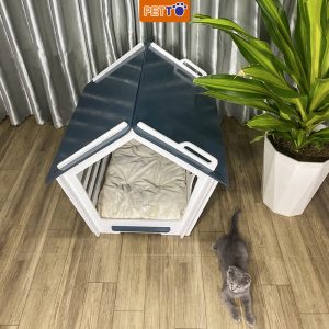 Nhà Gỗ Cho Chó Mèo Hình Ngôi Nhà Cực Kì Đáng Yêu DH009