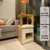 Nhà cho mèo bằng gỗ PETTO nhà mèo 2 tầng độc đáo kèm nệm bông êm ái xinh xắn dành cho thú cưng CT032