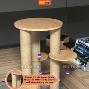 Trụ cào móng cho mèo bằng GỖ - cat tree cho mèo leo trèo rất phù hợp với bé mèo năng động, tò mò CT031 (3)