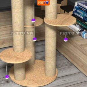 Trụ cào móng cho mèo bằng GỖ - cat tree cho mèo leo trèo rất phù hợp với bé mèo năng động, tò mò CT031 (3)