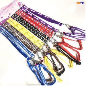 Vòng cổ kèm dây dắt chuông nhỏ