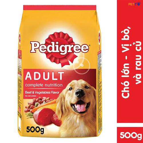 DDF009_1500 Thức ăn hạt cho chó trưởng thành Pedigree vị thịt bò và rau củ _1