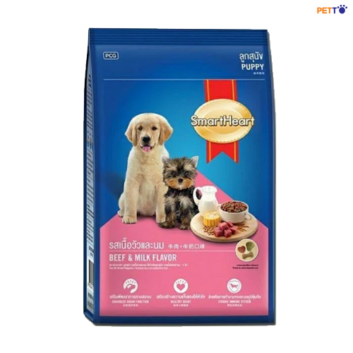 DDF014 Thức ăn hạt cho chó con SmartHeart Puppy vị bò và sữa _1