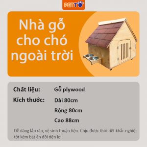 Nhà cho chó ngoài trời bằng gỗ DH012 (1)