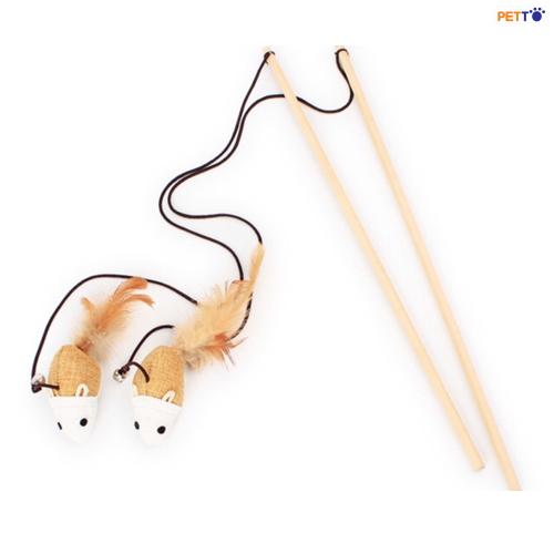 TOC017 Cần câu mèo cán gỗ 2