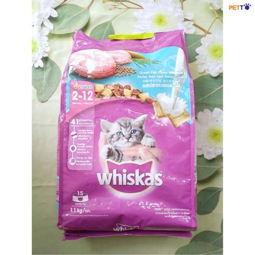 Thức ăn cho mèo con whiskas vị cá biển 1,1kg