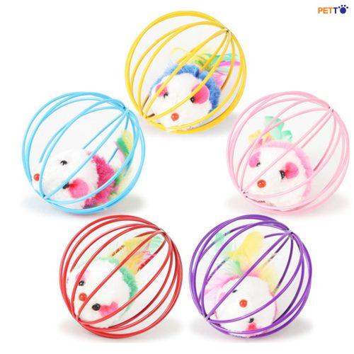 Đồ chơi cho mèo banh lưới sắt