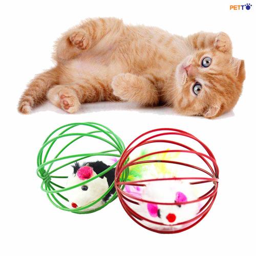 Đồ chơi cho mèo banh lưới sắt