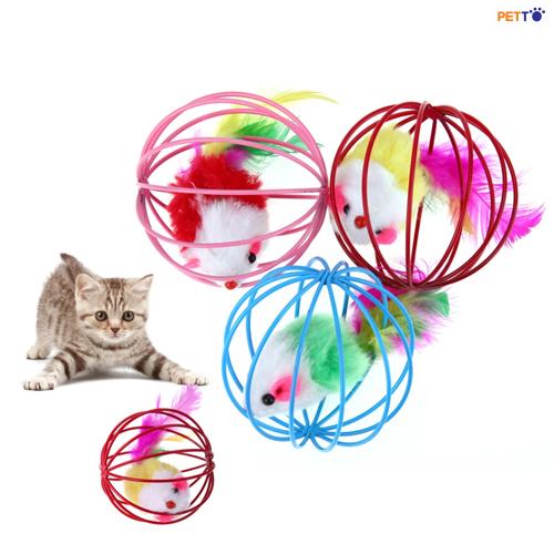 Đồ chơi cho mèo banh lưới sắt 1