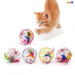 Đồ chơi cho mèo banh lưới sắt