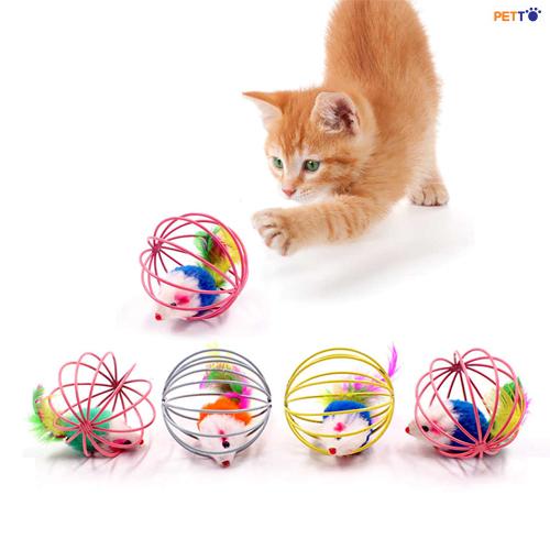 Đồ chơi cho mèo banh lưới sắt