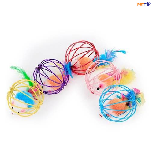 Đồ chơi cho mèo banh lưới sắt