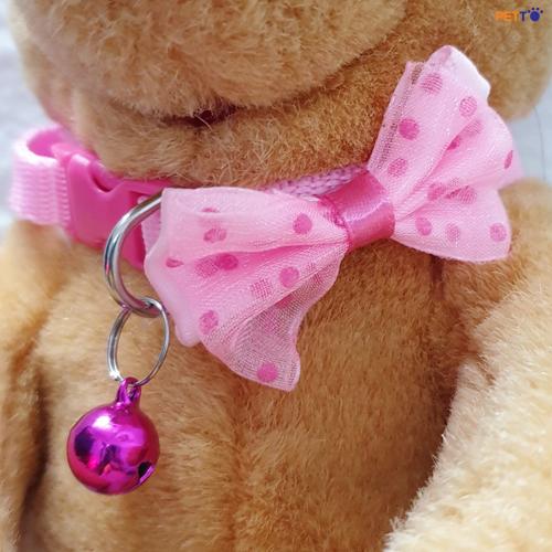 Vòng cổ kèm nơ và chuông