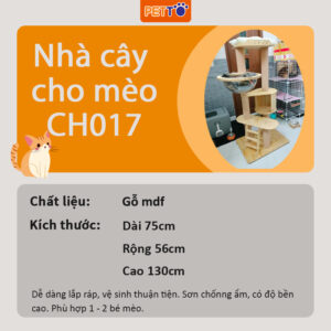 Nhà cây cho mèo PETTO nhiều tầng bằng GỖ có LỒNG KÍNH nhà mèo cao cấp siêu xinh vui chơi thỏa thích CH017 (1)