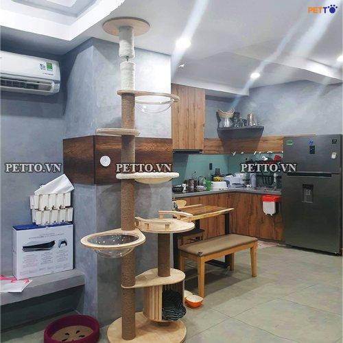 Tháp mèo nhiều tầng kèm lồng kính độc đáo (3)