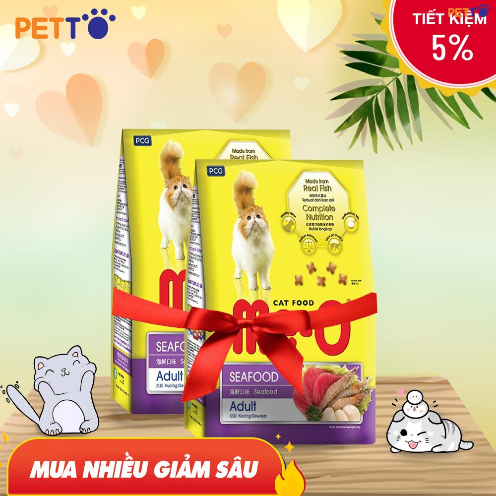 Combo 2 Gói Thức Ăn Cho Mèo Trưởng Thành Me-O vị cá biển - 450g