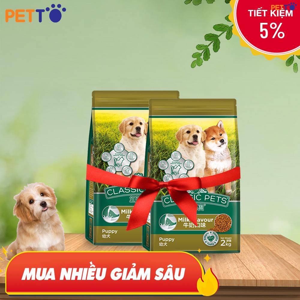 CB027 Combo 2 Gói Thức ăn hạt cho chó con Classic Pet Puppy Food Milk Flavour - 500GRAM