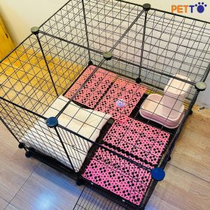 Combo chuồng cho chó mèo - Chuồng ghép sắt cho thú cưng đầy đủ phụ kiện CFP019_1