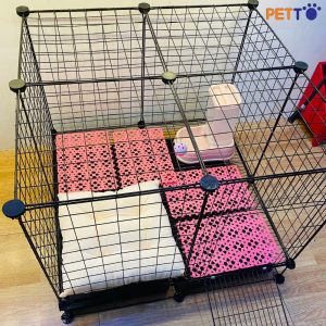 Combo chuồng cho chó mèo - Chuồng ghép sắt cho thú cưng đầy đủ phụ kiện CFP019_1
