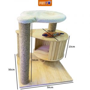 Cat tree - Trụ cào móng cho mèo có hộc gỗ độc đáo CH019