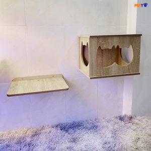 Nhà treo tường cho mèo kết hợp đồ chơi