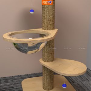 Trụ cào móng cho mèo nhiều tầng xinh xắn dễ di dời CT039