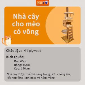 Nhà Cây Cho Mèo Kết Hợp Lồng Kính CH020