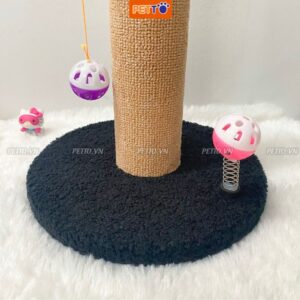 Trụ cào móng cho mèo PETTO cây cào móng cho mèo bằng gỗ KÈM ĐỒ CHƠI bóng chuông siêu xinh cho thú cưng CT034
