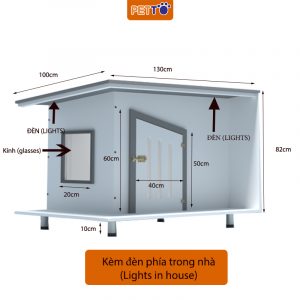 Nhà cho chó ngoài trời có đèn 1