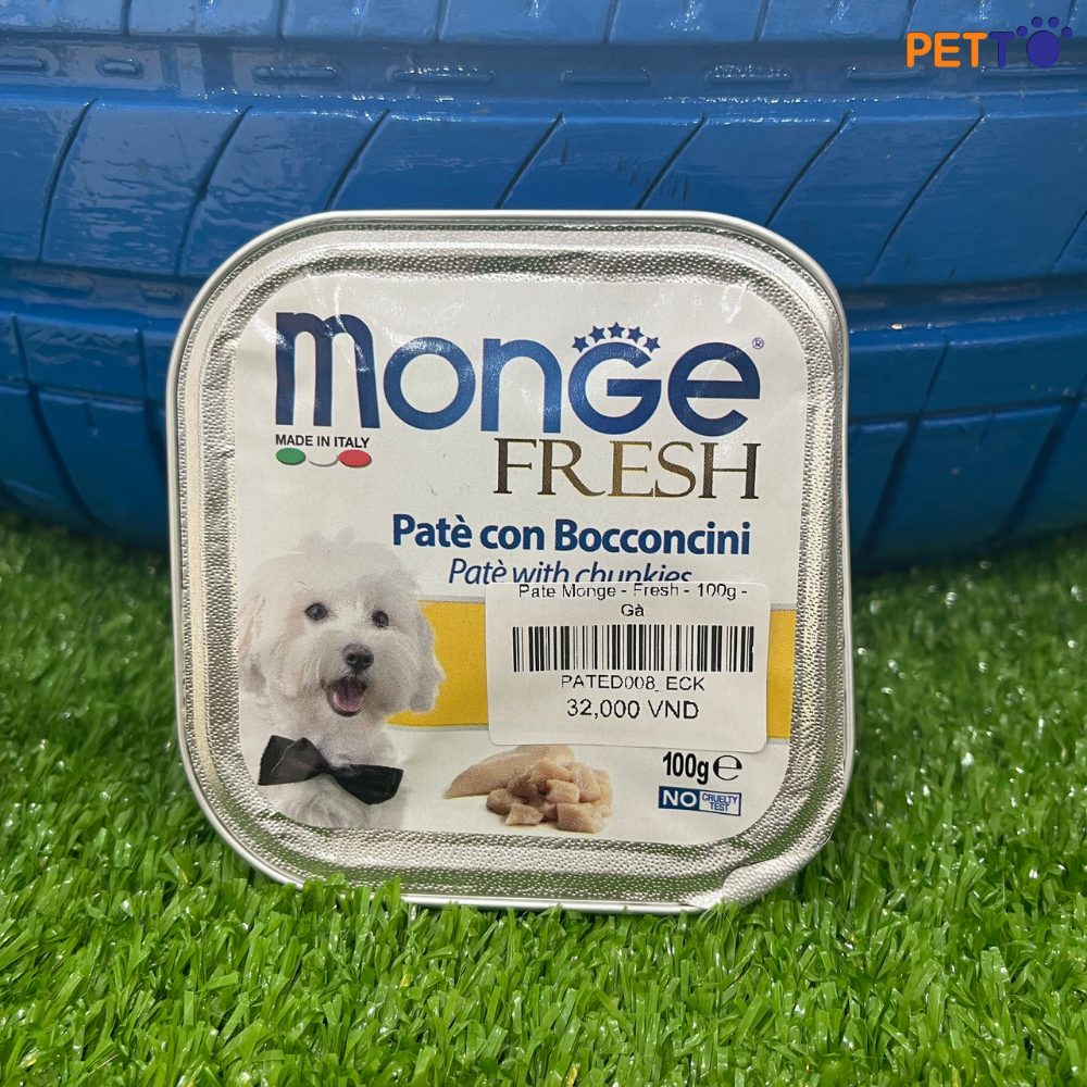 Pate cho chó MONGE FRESH 100% thịt tươi - thức ăn bổ dưỡng nhiều hương vị PATEC008