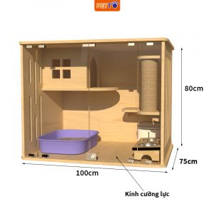 Tủ cho mèo bằng gỗ chắc chắn CC002