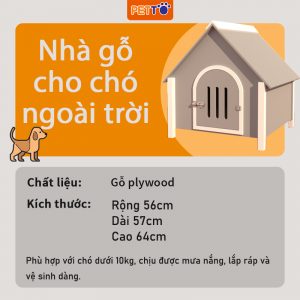 Nhà cho chó ngoài trời cao cấp bằng gỗ chắc chắn DH015