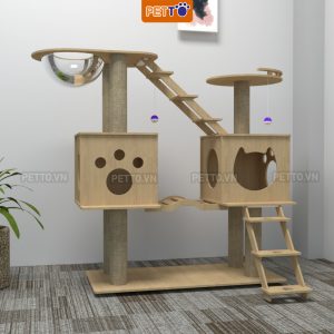 Nhà cho mèo kèm lồng kính xinh xắn