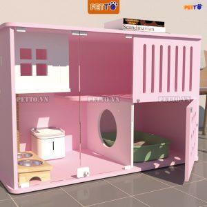 tủ mèo màu hồng