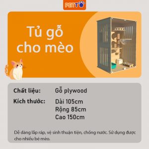 Tủ nuôi mèo bằng gỗ CC003