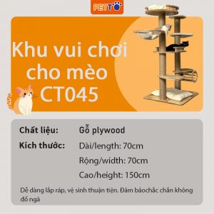 Nhà cây cho mèo khổng lồ KÈM LỒNG KÍNH, BAN CÔNG độc đáo nhiều đồ chơi CT045