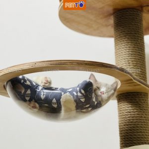 Nhà cây cho mèo khổng lồ KÈM LỒNG KÍNH, BAN CÔNG độc đáo nhiều đồ chơi CT045