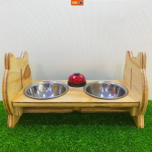 Bát ăn cho chó mèo KÈM CHUÔNG HUẤN LUYỆN điều chỉnh độ cao PETTO chống gù Cao Cấp cho chó mèo BFD033