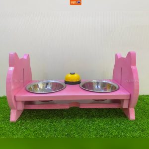 Bát ăn cho chó mèo KÈM CHUÔNG HUẤN LUYỆN điều chỉnh độ cao PETTO chống gù Cao Cấp cho chó mèo BFD033