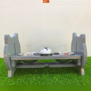 Bát ăn cho chó mèo KÈM CHUÔNG HUẤN LUYỆN điều chỉnh độ cao PETTO chống gù Cao Cấp cho chó mèo BFD033