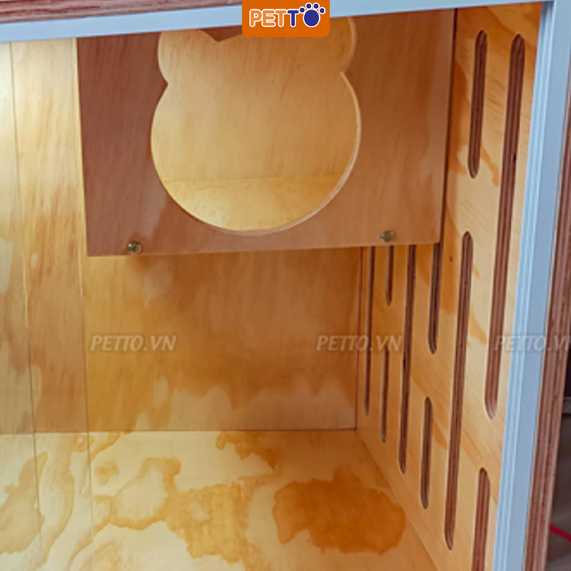 Tủ mèo PETTO - Tủ nuôi mèo bằng gỗ kết hợp hệ thống ĐÈN LED sang chảnh, xinh xắn CC013