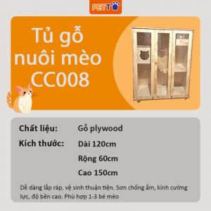 Tủ nuôi mèo hiện đại – Nhà kính cho mèo thiết kế thông minh bảo hành 1 năm CC008