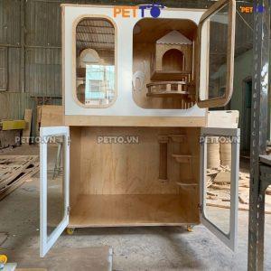 Tủ mèo bằng gỗ 2 tầng CC020