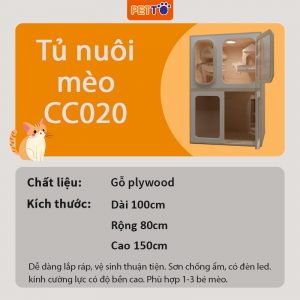 Tủ mèo bằng gỗ CC020